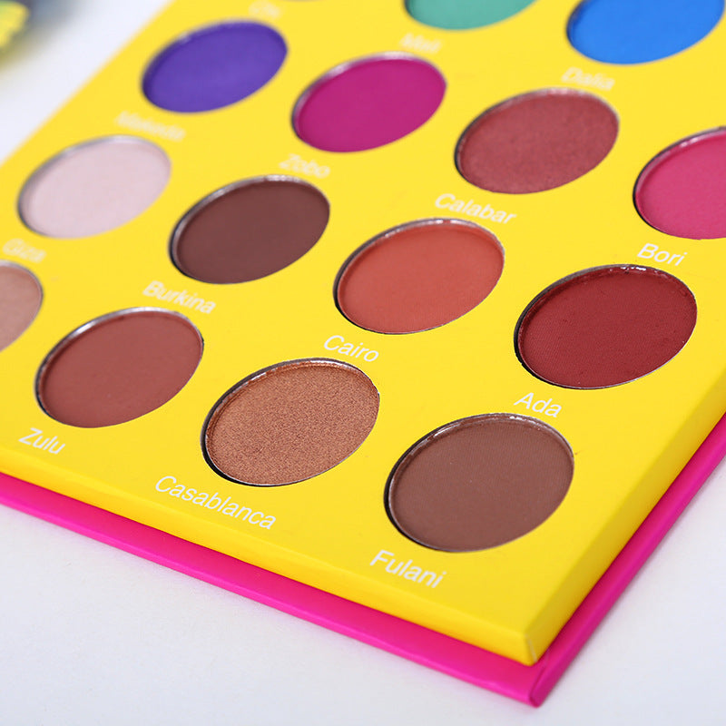 16-Color Eyeshadow Palette for Versatile Makeup - Waterproof & Velvet Finish
