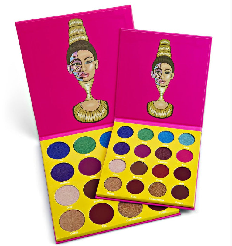 16-Color Eyeshadow Palette for Versatile Makeup - Waterproof & Velvet Finish