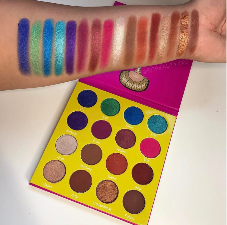 16-Color Eyeshadow Palette for Versatile Makeup - Waterproof & Velvet Finish