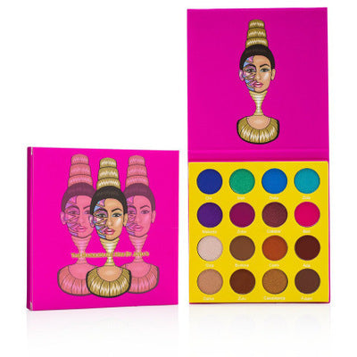 16-Color Eyeshadow Palette for Versatile Makeup - Waterproof & Velvet Finish