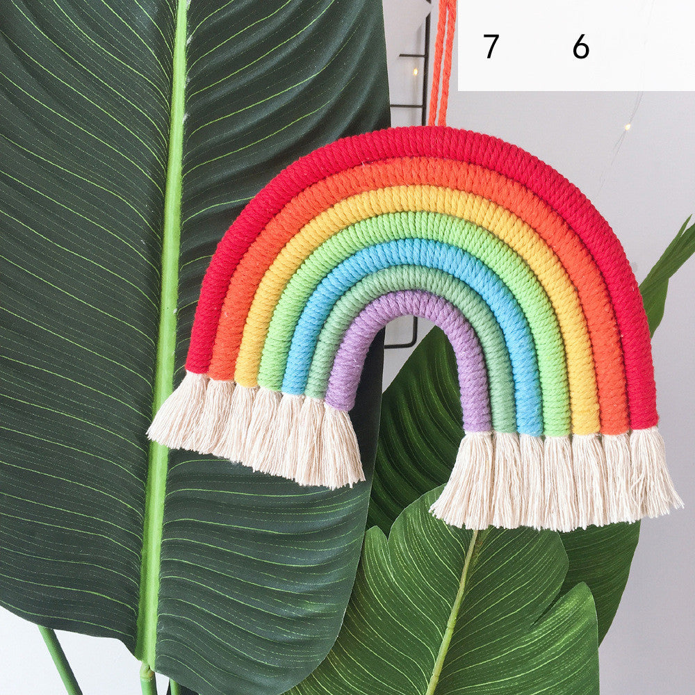 Nordic Style Rainbow Wall Hanging Decor Set - Children's Room Wall Art, 7 Pieces