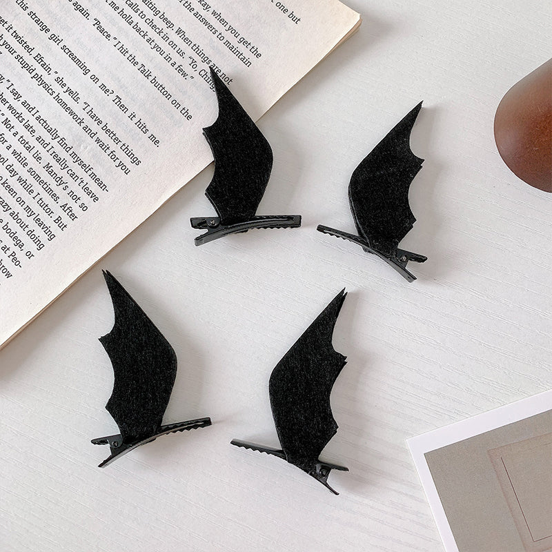 Devil Wings Hairpin - Black Halloween Hair Clip