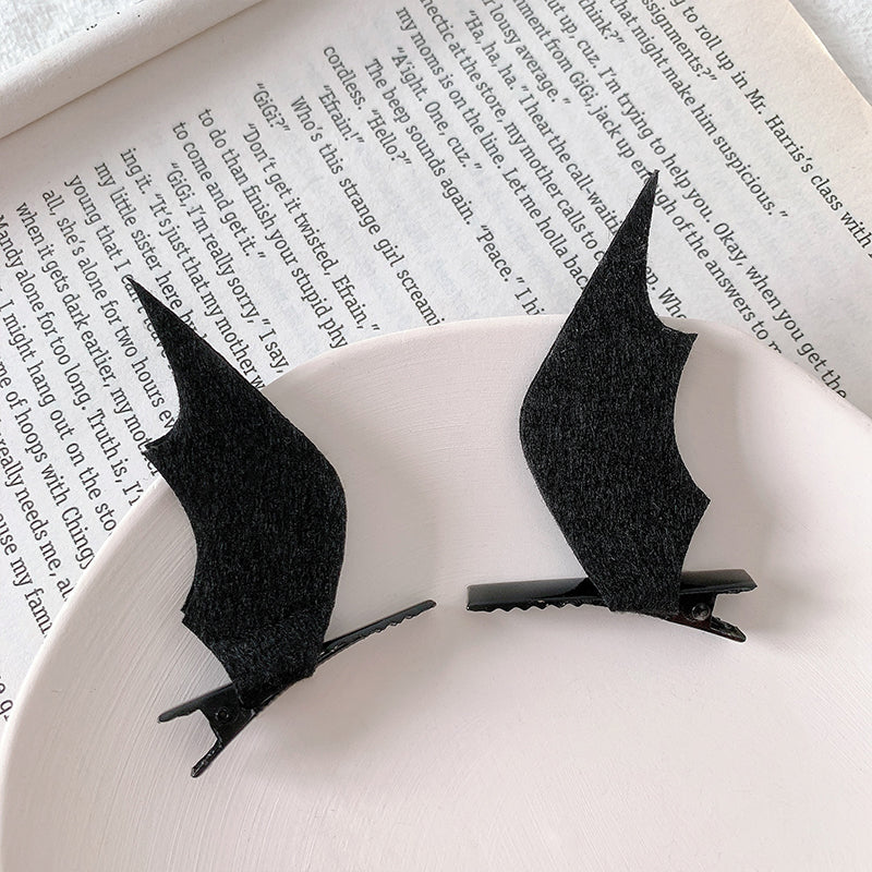 Devil Wings Hairpin - Black Halloween Hair Clip