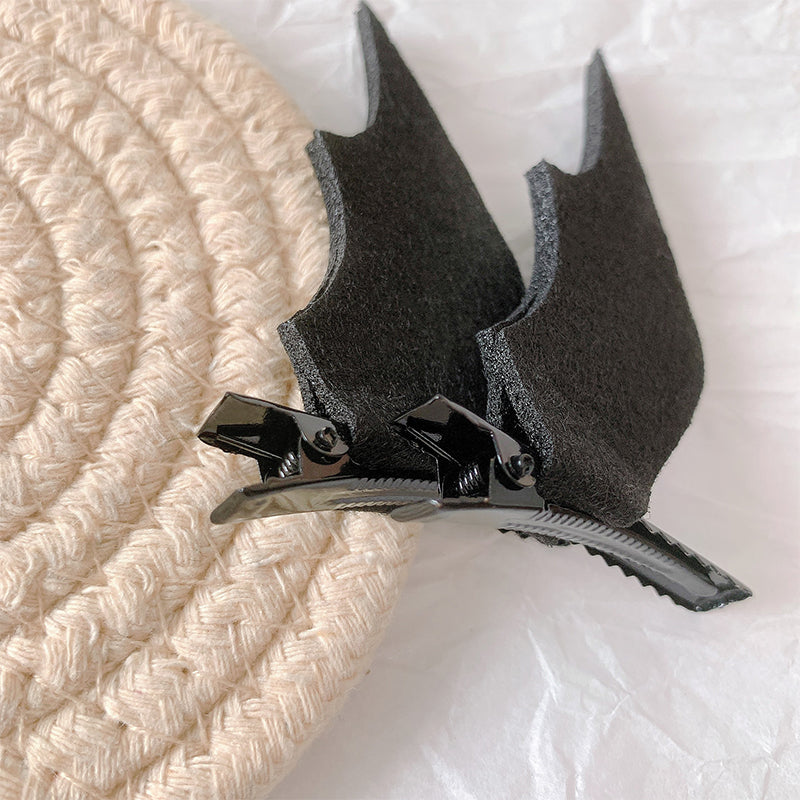 Devil Wings Hairpin - Black Halloween Hair Clip