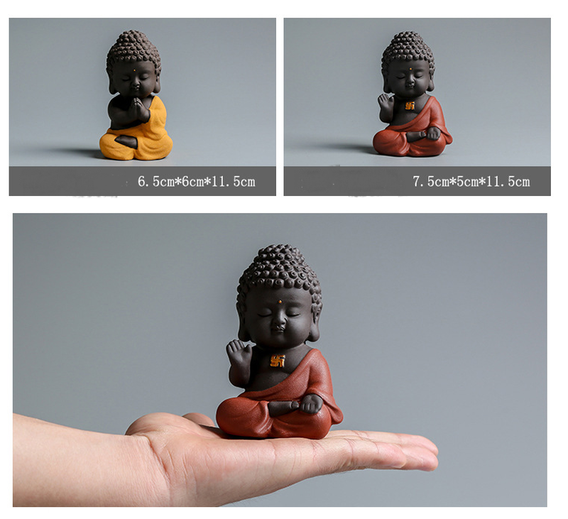 Ceramic Buddha Statue Decoration Purple Sand Tea Pet Tray Accessories