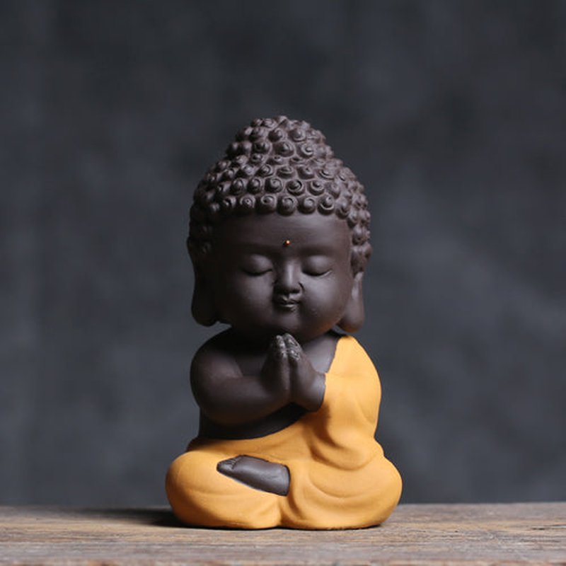 Ceramic Buddha Statue Decoration Purple Sand Tea Pet Tray Accessories