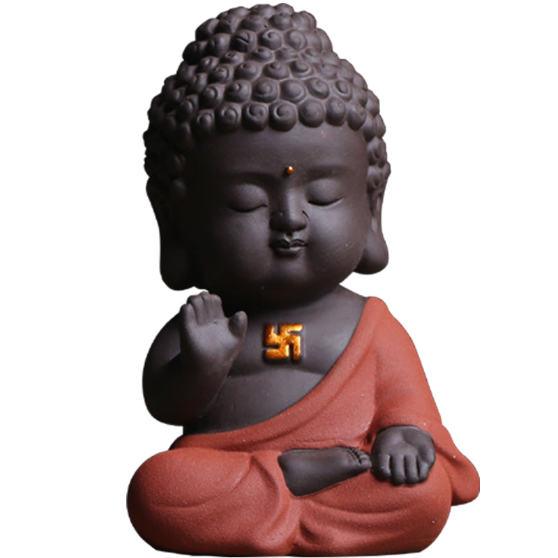 Ceramic Buddha Statue Decoration Purple Sand Tea Pet Tray Accessories