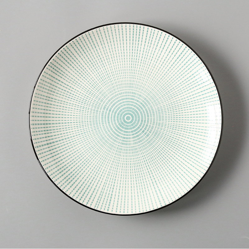 Large Ceramic Rice Dishes Set - Japanese Flat Porcelain Serving Plates
