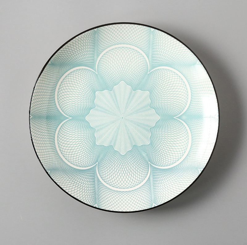 Large Ceramic Rice Dishes Set - Japanese Flat Porcelain Serving Plates