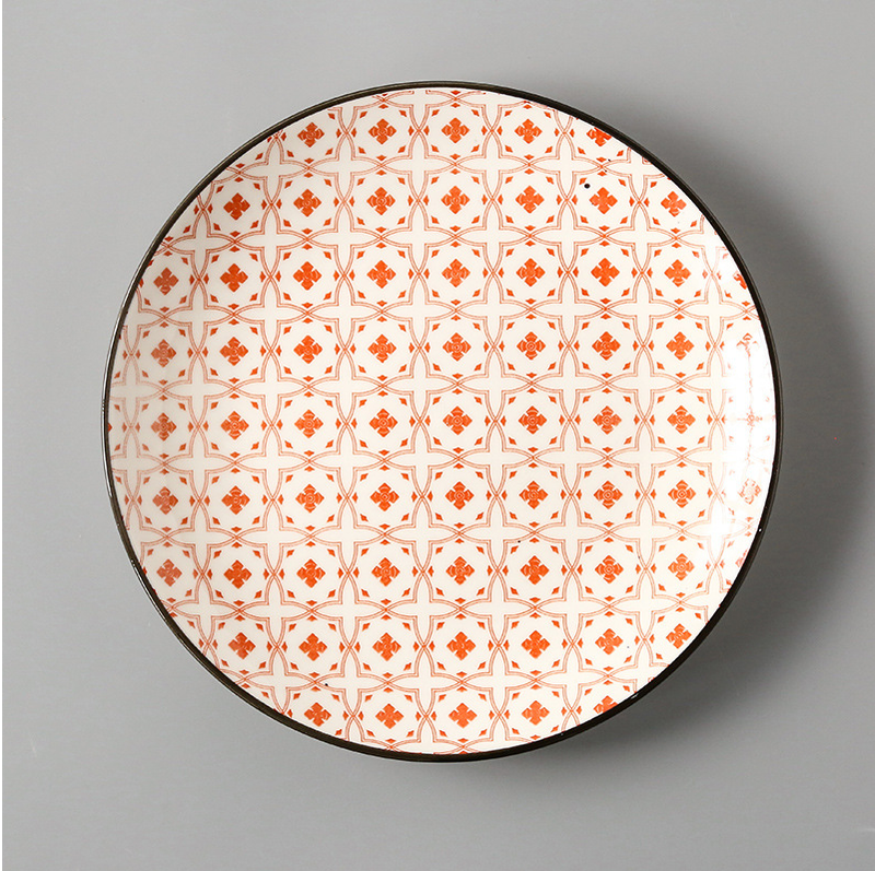 Large Ceramic Rice Dishes Set - Japanese Flat Porcelain Serving Plates