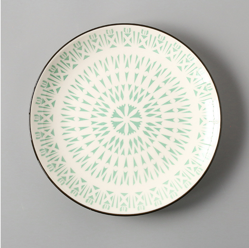 Large Ceramic Rice Dishes Set - Japanese Flat Porcelain Serving Plates