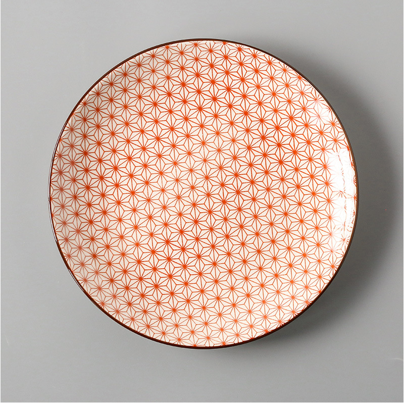 Large Ceramic Rice Dishes Set - Japanese Flat Porcelain Serving Plates