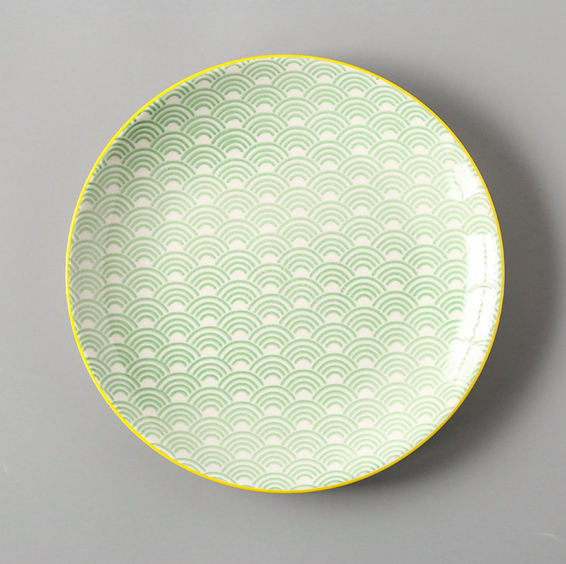Large Ceramic Rice Dishes Set - Japanese Flat Porcelain Serving Plates