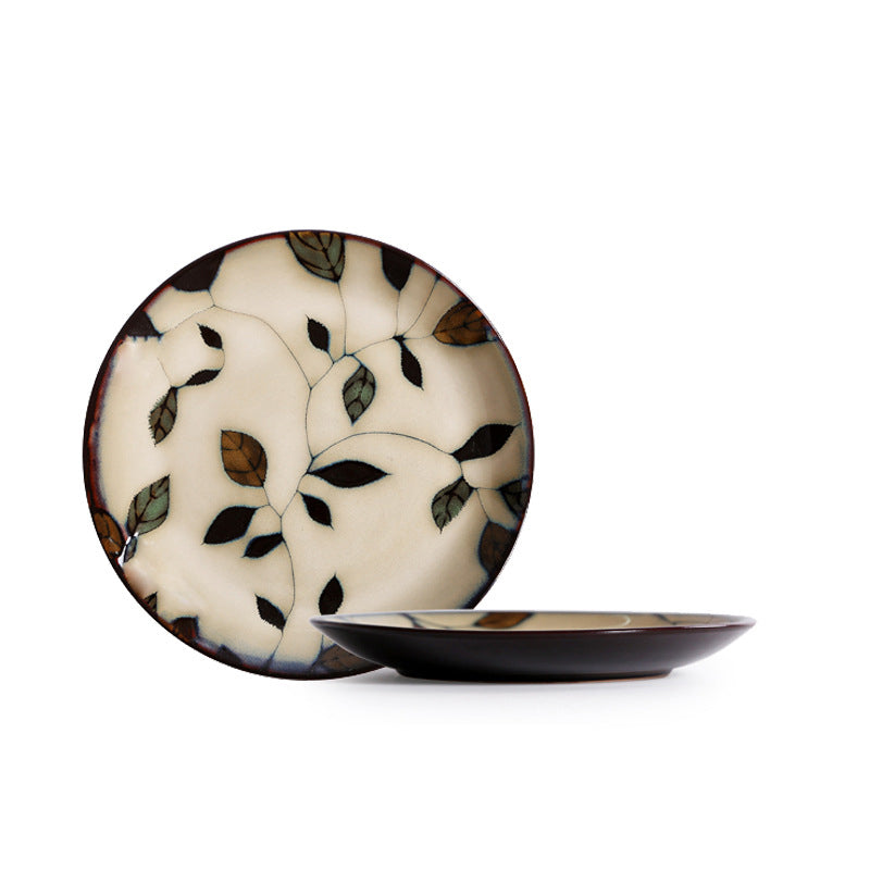 Creative Round Hand-Painted Ceramic Plates - Multiple Styles, 8.5-inch