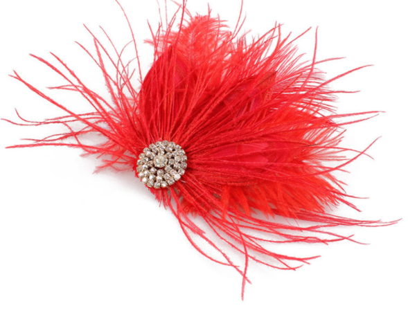 Feather Headdress Hairpin - Red