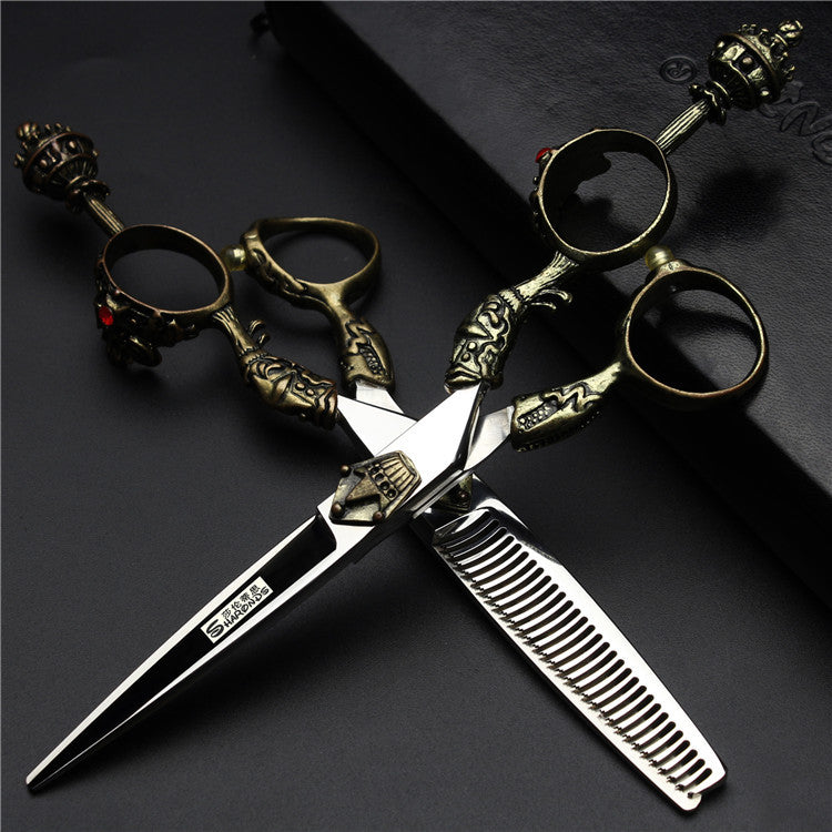 Professional Hair Thinning Scissors 6 Inch Flat Cut