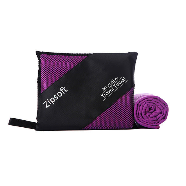 Microfiber Quick-Drying Absorbent Towel with Zipper Mesh Bag - 80x160cm