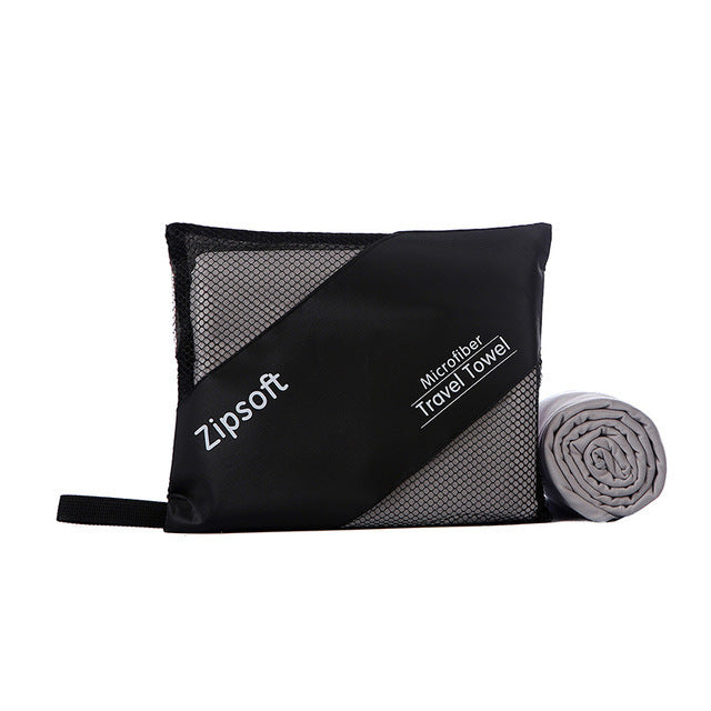 Microfiber Quick-Drying Absorbent Towel with Zipper Mesh Bag - 80x160cm