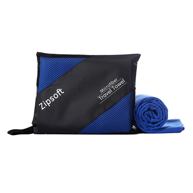 Microfiber Quick-Drying Absorbent Towel with Zipper Mesh Bag - 80x160cm