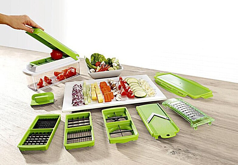12-Piece Multi-Functional Vegetable Chopper Set - Food Dicer & Slicer for Kitchen