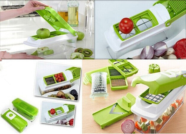 12-Piece Multi-Functional Vegetable Chopper Set - Food Dicer & Slicer for Kitchen