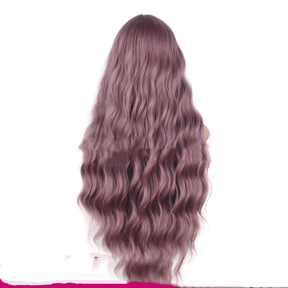 Split Bangs Synthetic Wig - Long Curly Hair High Temperature Fiber