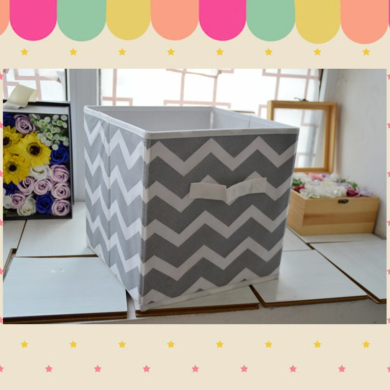 Multi-Color Fabric Storage Box with Lid – 27x27x28cm Wardrobe & Toy Organizer