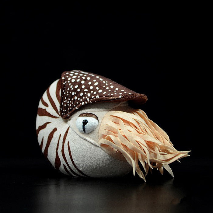Nautilus Plush Toy Doll - Simulation Pearl Animal Model for Kids - Brown