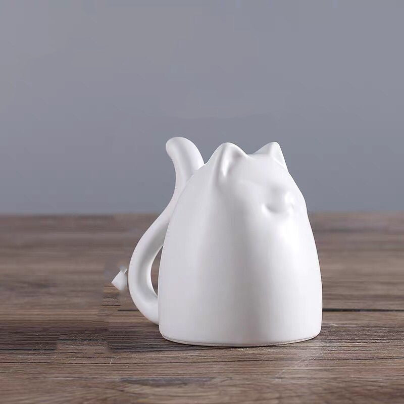 Nordic Ceramic Cat Vase Ornaments - Black & White Family of Three Decor