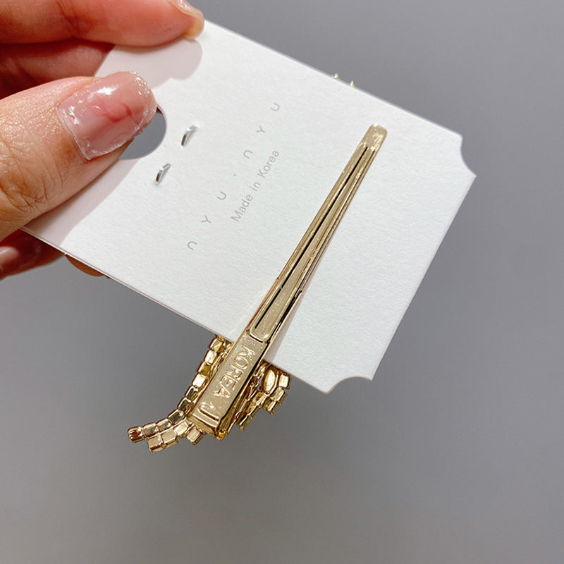 Korean Style Angel Wings Hair Clip - Gold