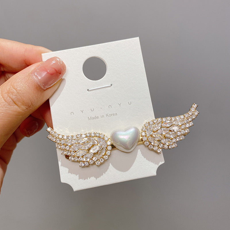 Korean Style Angel Wings Hair Clip - Gold