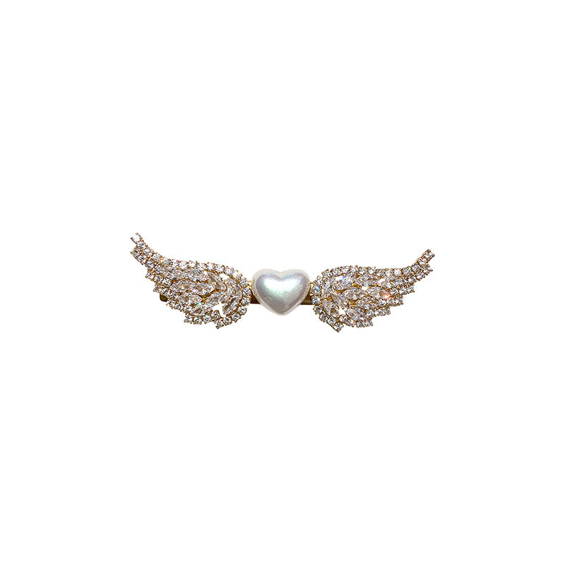 Korean Style Angel Wings Hair Clip - Gold