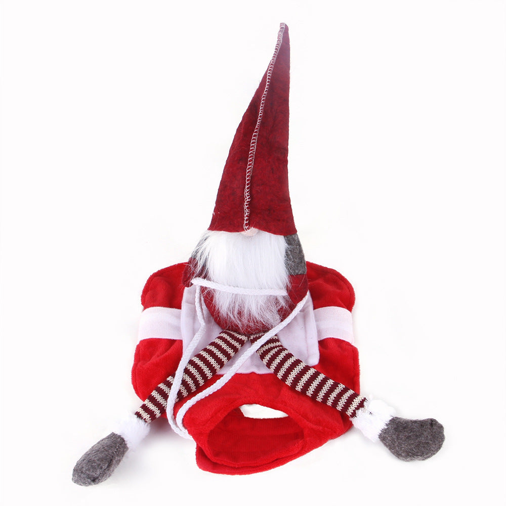 Pet Christmas Riding Costume with Santa Flannel for Festive Pet Cosplay