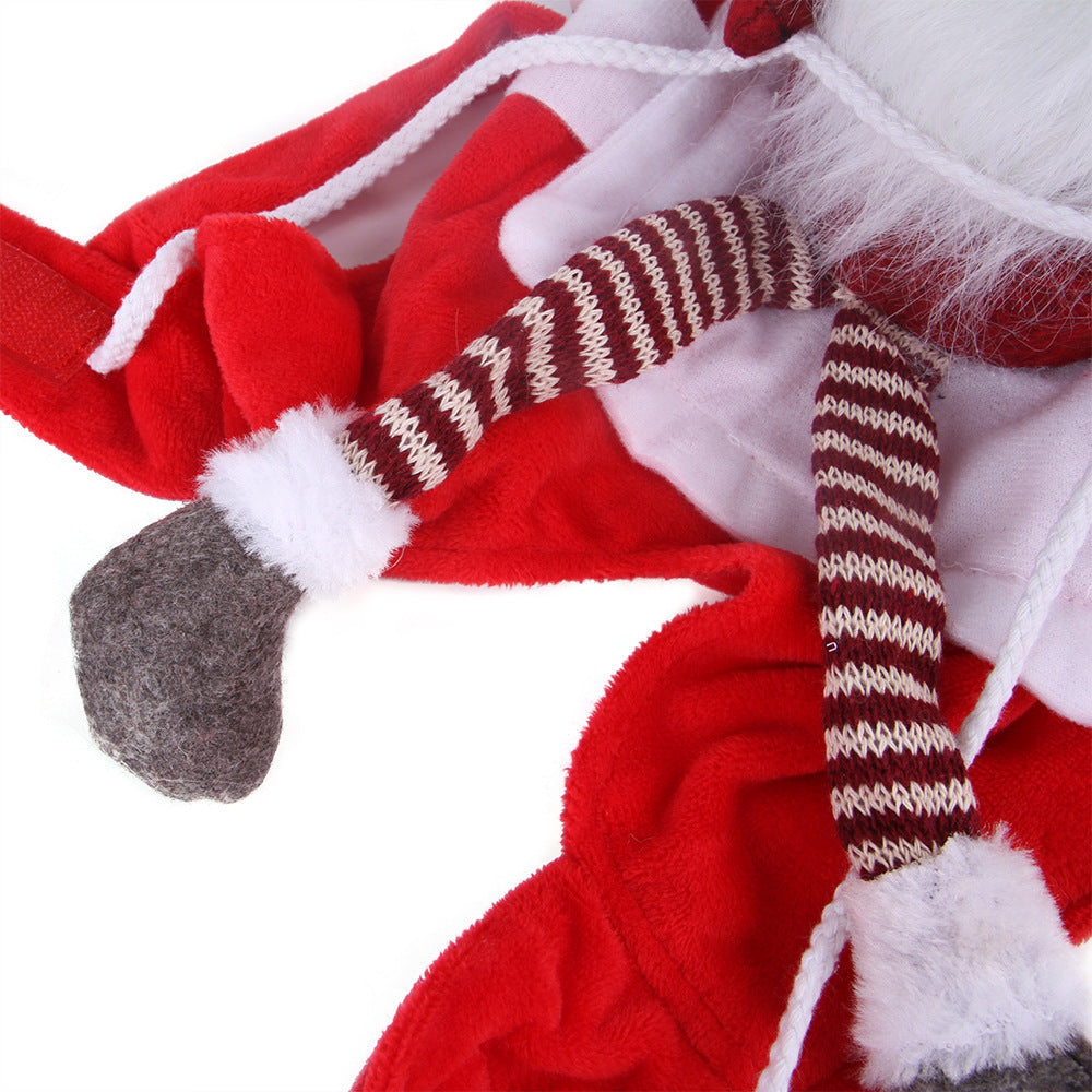 Pet Christmas Riding Costume with Santa Flannel for Festive Pet Cosplay