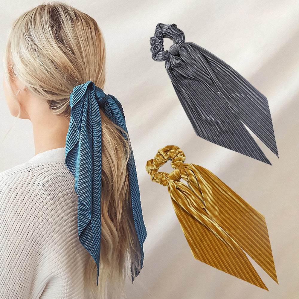 Corduroy Long Streamer Hair Accessory Women’s Headband or Hair Band