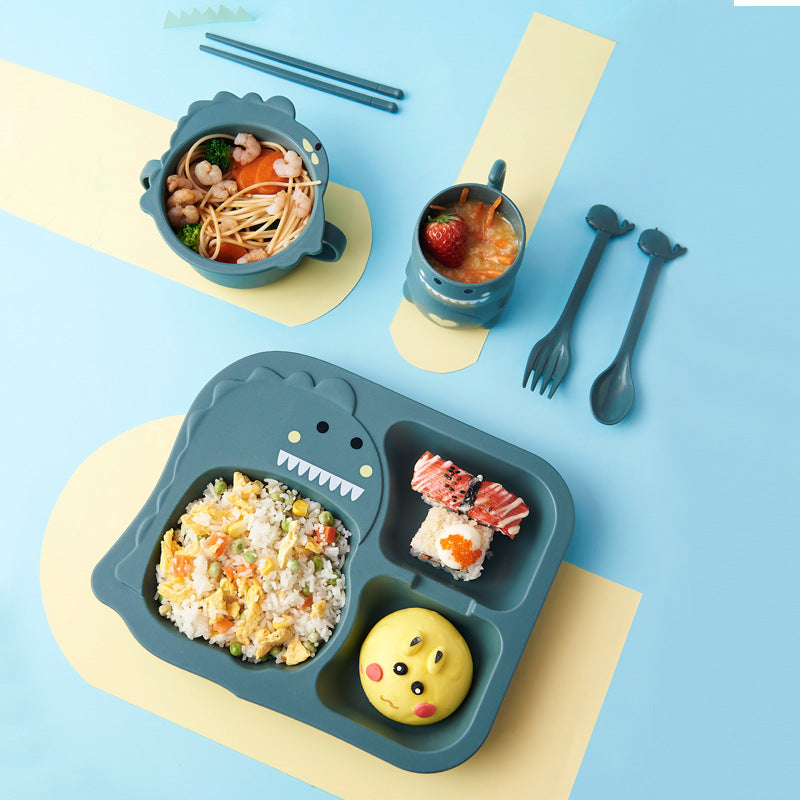 Baby Dinosaur Tableware Set - Childrens Dinnerware with Irregular Shapes