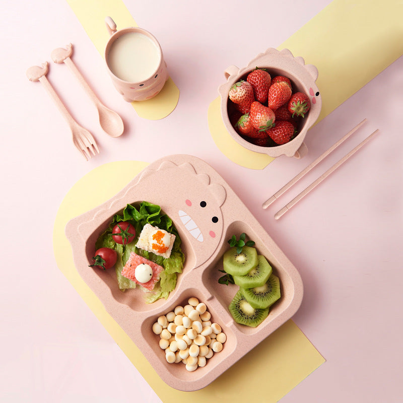 Baby Dinosaur Tableware Set - Childrens Dinnerware with Irregular Shapes