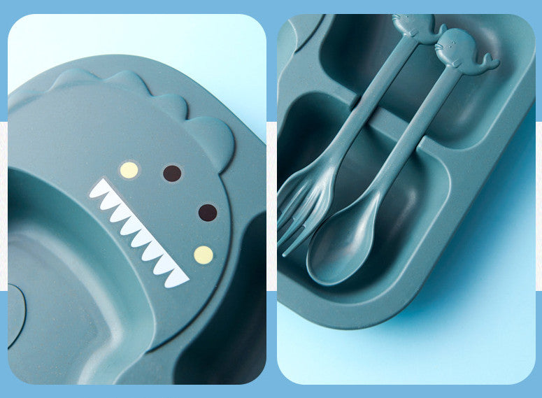 Baby Dinosaur Tableware Set - Childrens Dinnerware with Irregular Shapes