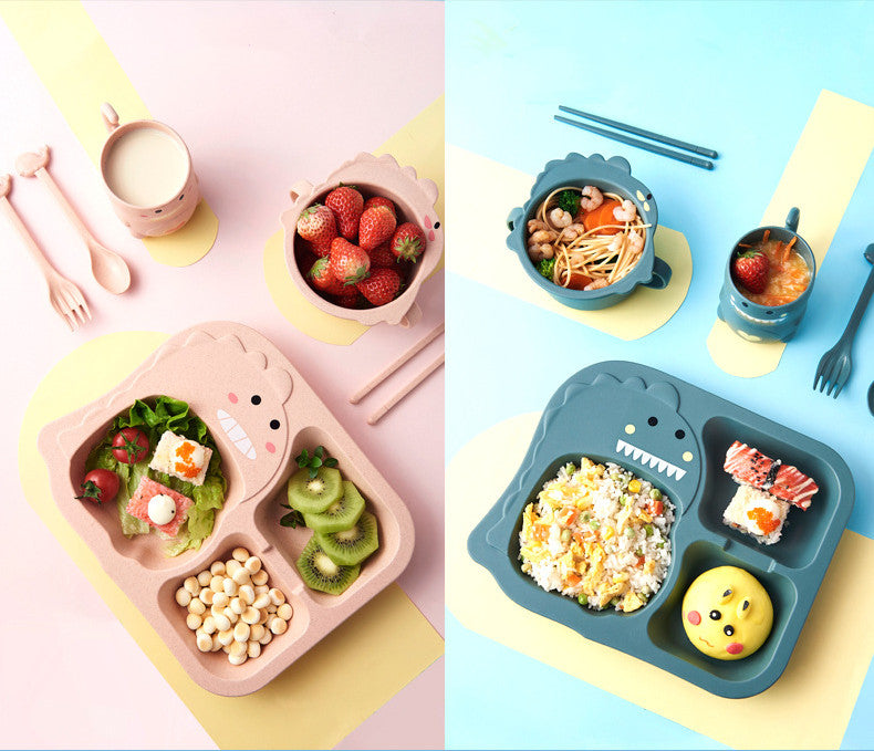 Baby Dinosaur Tableware Set - Childrens Dinnerware with Irregular Shapes