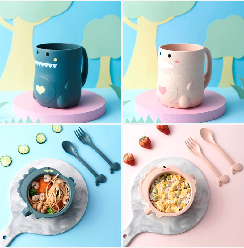 Baby Dinosaur Tableware Set - Childrens Dinnerware with Irregular Shapes