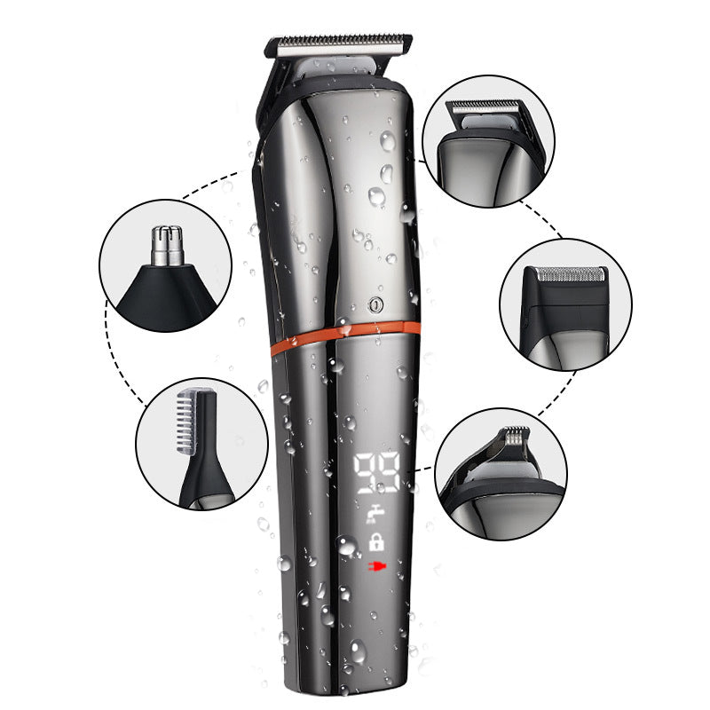 Rechargeable LCD Hair Clipper & Trimmer - Black