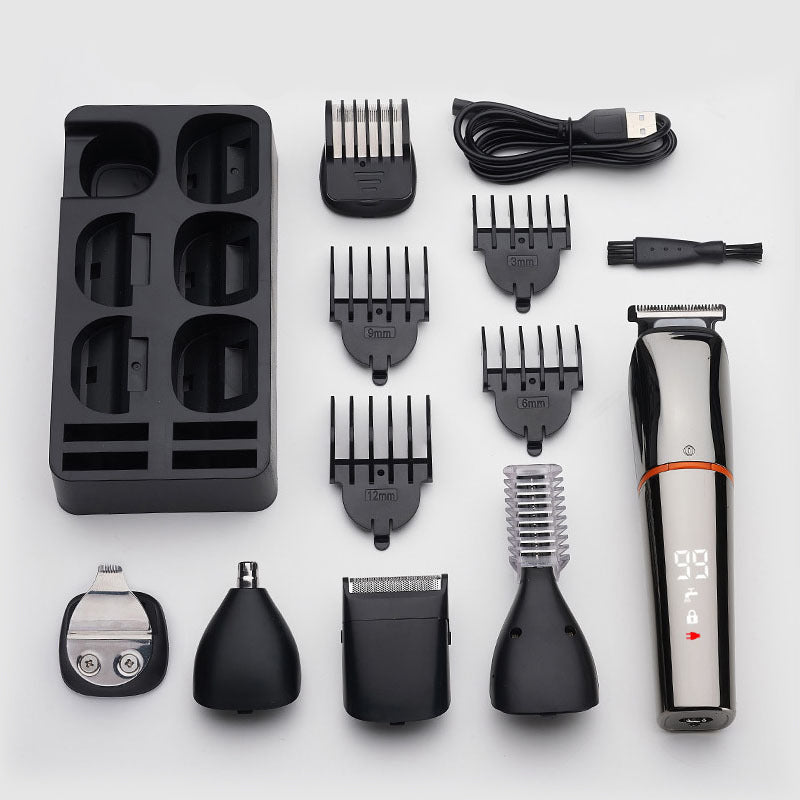 Rechargeable LCD Hair Clipper & Trimmer - Black
