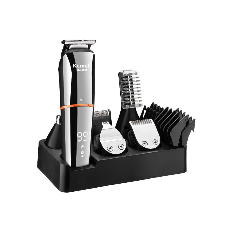 Rechargeable LCD Hair Clipper & Trimmer - Black