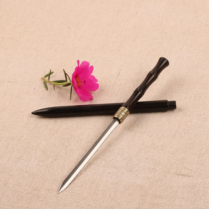 Ebony Hairpin With Hidden Blade - Style B