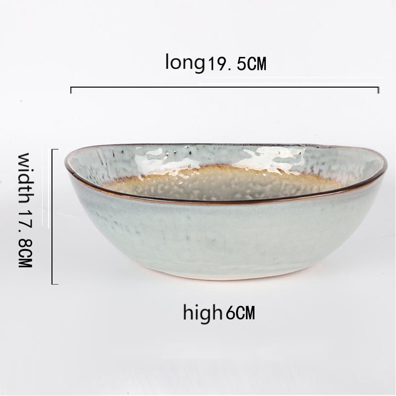 Japanese Style Retro Ice Cracked Glaze Porcelain Plate Bowl Cup Set