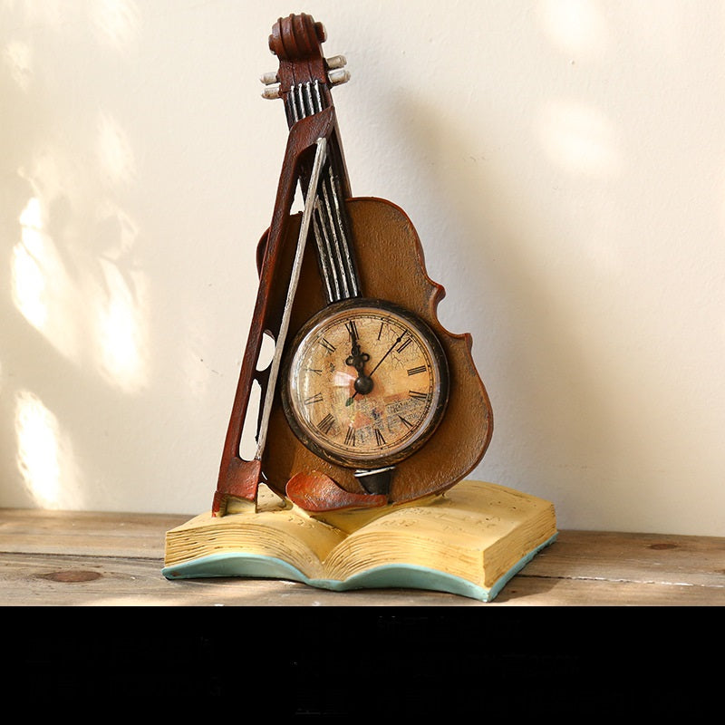 Retro Small Table Clock with Pendulum Home Decor