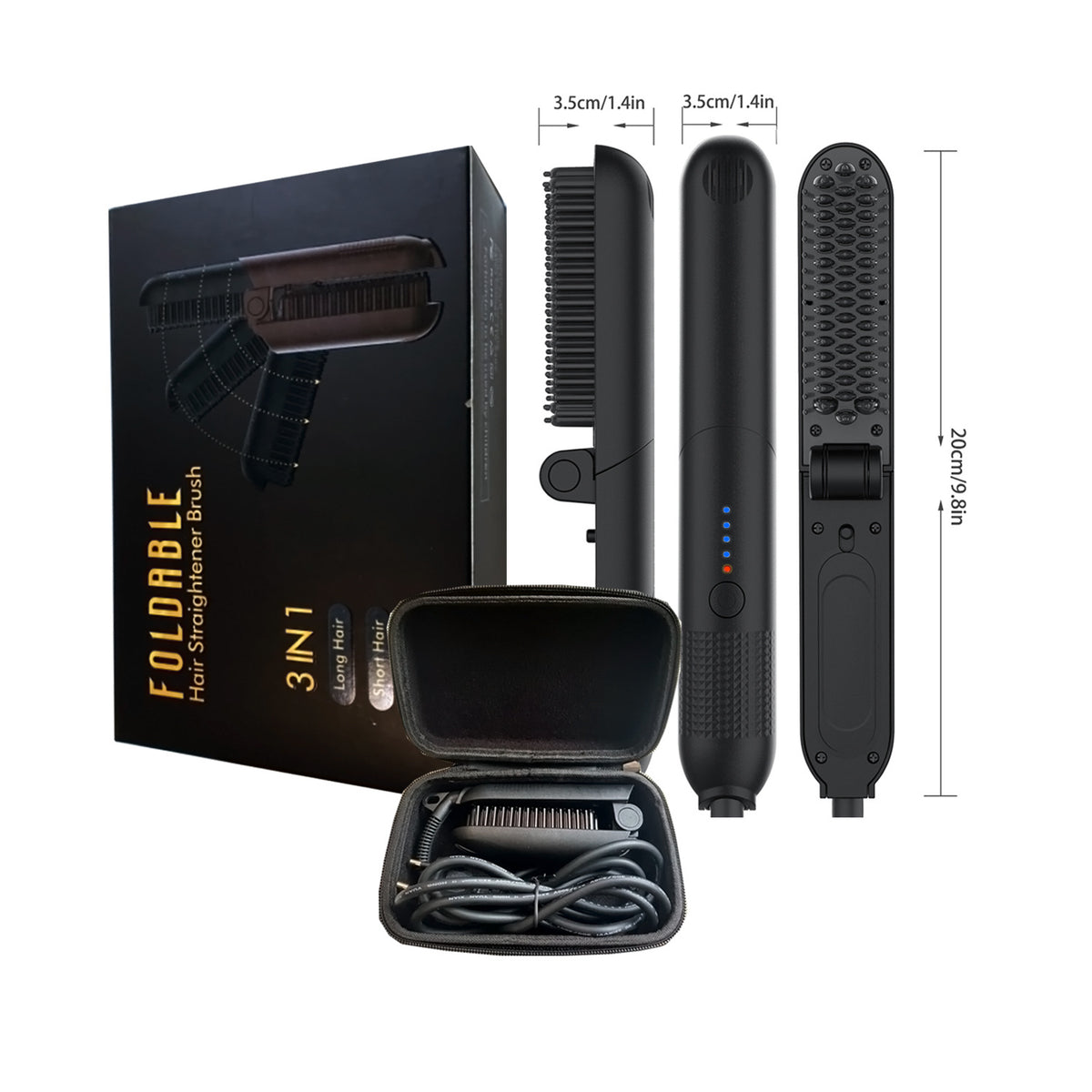 Electric Hair Straightening Comb for Men and Women - Cordless & Fast Heating