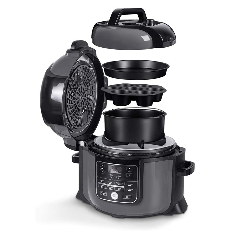 7-Piece Silicone Air Fryer Accessories Set for 5-8 Qt Cookers - Black