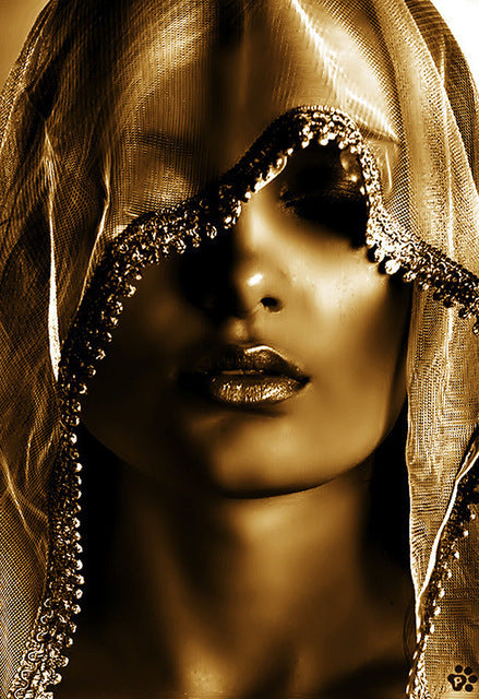 Modern Golden Noble Women Canvas Wall Art - Nordic Home Poster & Print