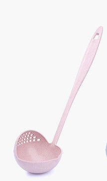 Dual-Purpose Soup Spoon with Wheat Straw Handle - Kitchen Utensil